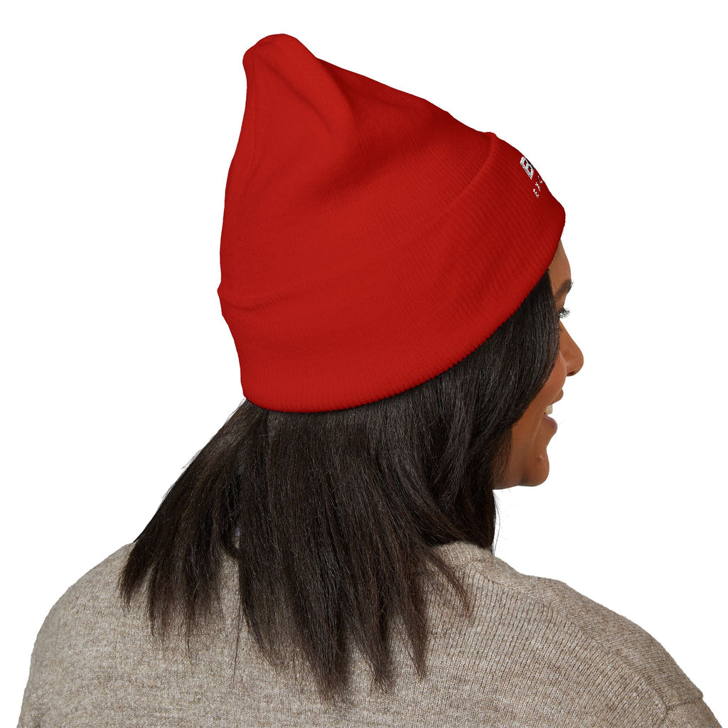 Black Excellence Embroidered Cuffed Beanie | Unisex Knit Winter Hat