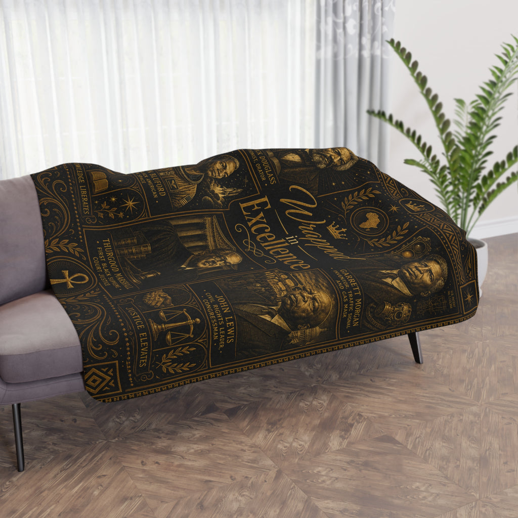 Black History Leaders Sherpa Blanket | Wrapped in Excellence Portrait Thro