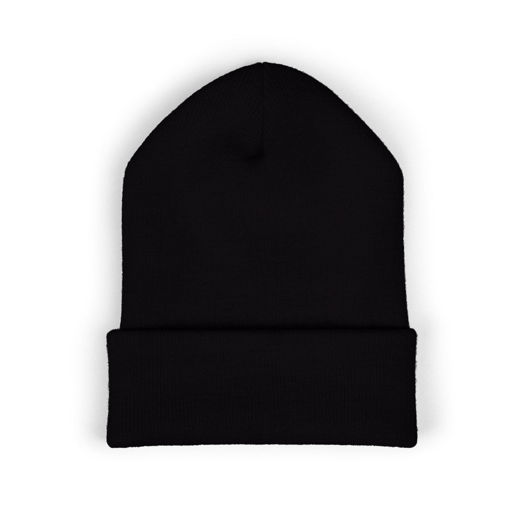 Black Excellence Embroidered Cuffed Beanie | Unisex Knit Winter Hat
