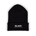 Black Excellence Embroidered Cuffed Beanie | Unisex Knit Winter Hat