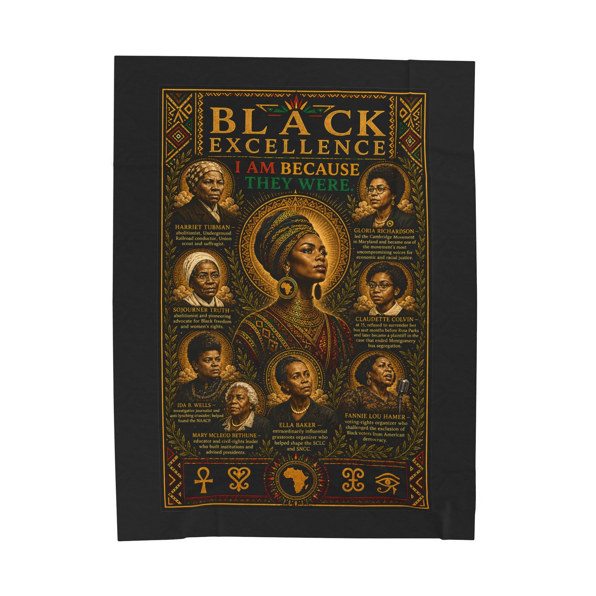 I Am Because They Were Velveteen Blanket | Black Excellence Heritage Throw