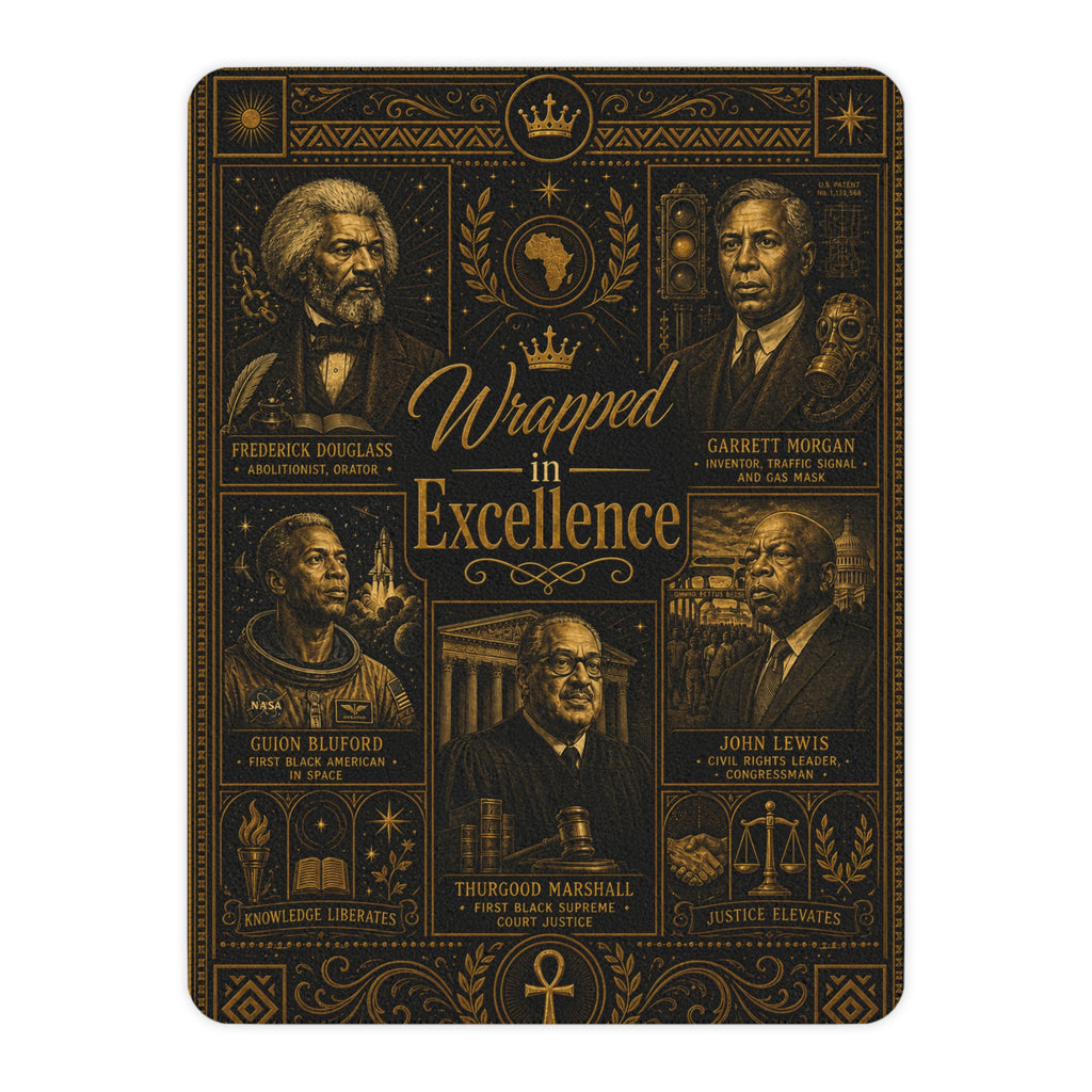 Black History Leaders Sherpa Blanket | Wrapped in Excellence Portrait Thro