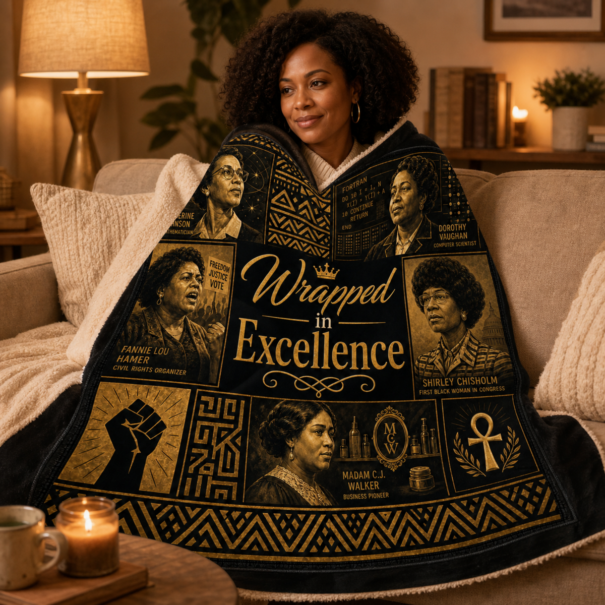 Wrapped in Excellence Sherpa Fleece Blanket