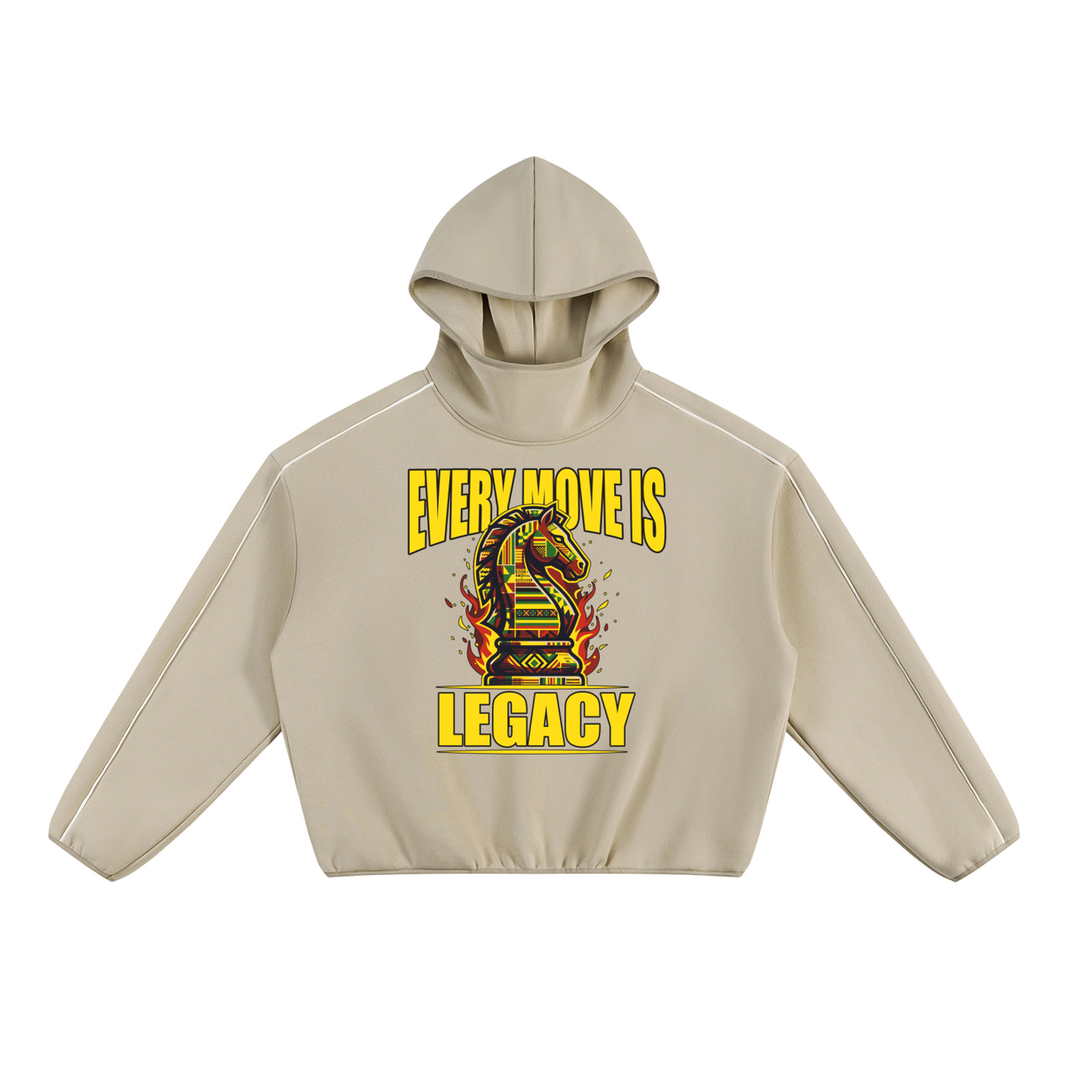 Every Move Is Legacy Unisex Boxy Piping Fleece Hoodie