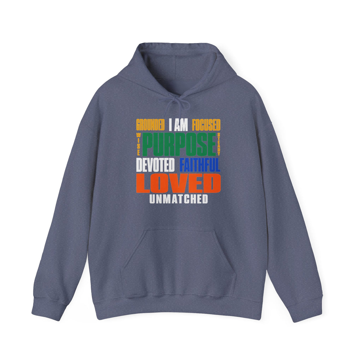 I Am Grounded, Focused, Loved Hoodie | Purpose & Faith Affirmation Design
