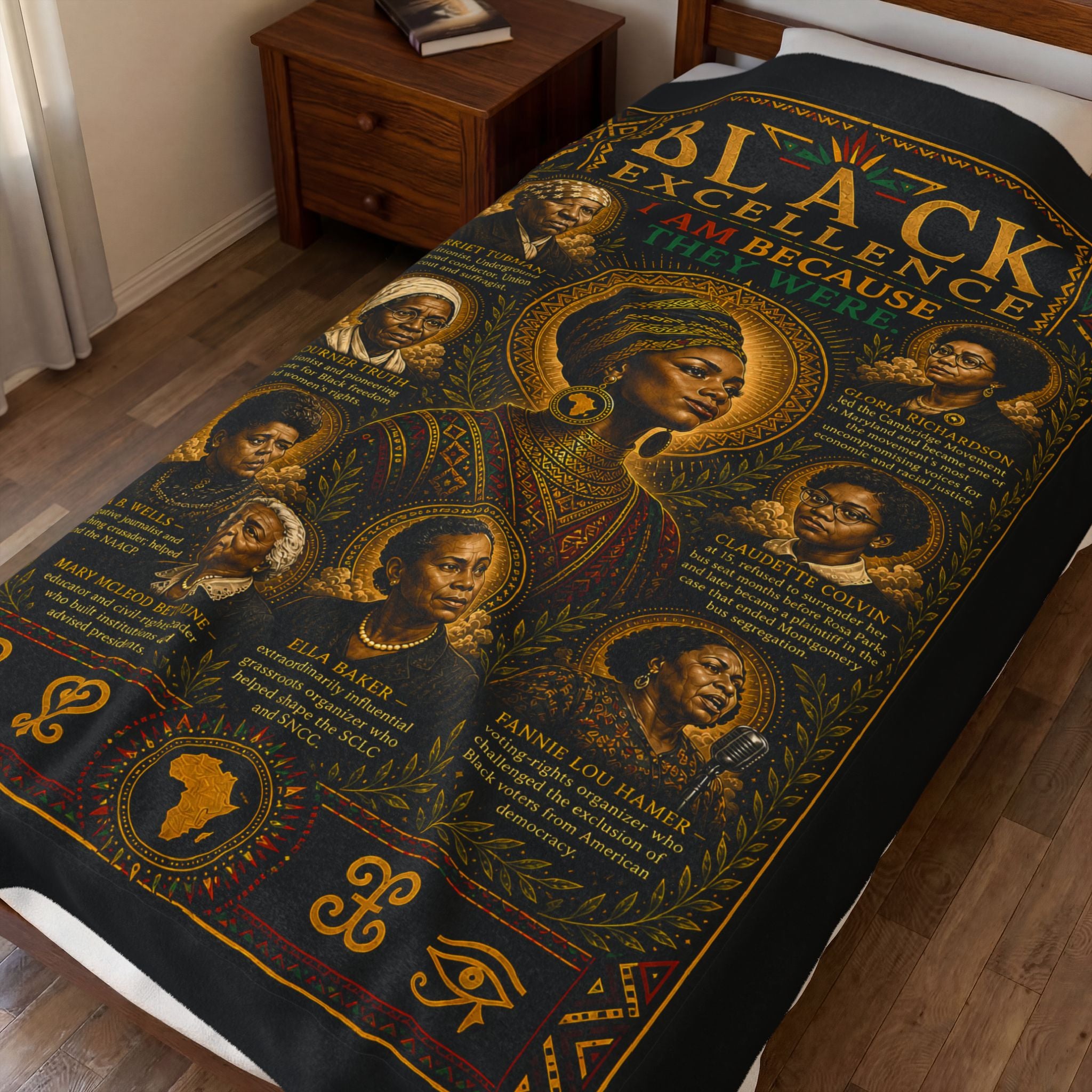 I Am Because They Were Velveteen Blanket | Black Excellence Heritage Throw