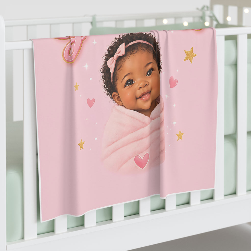 Born Into Greatness Baby Swaddle Blanket I Pink Newborn Swaddle for Girls