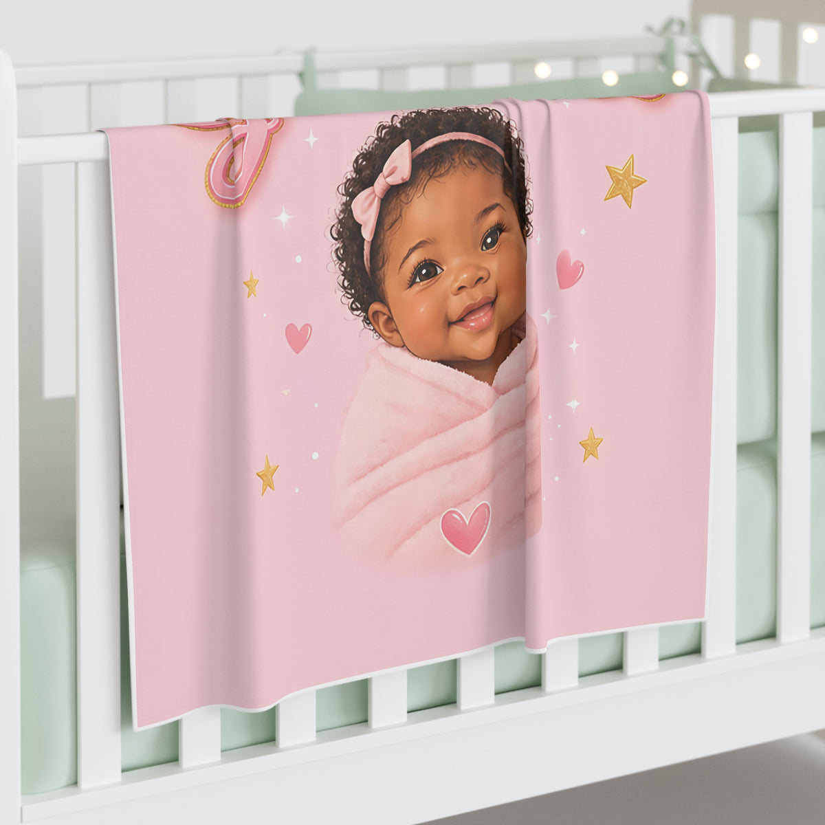 Born Into Greatness Baby Swaddle Blanket I Pink Newborn Swaddle for Girls