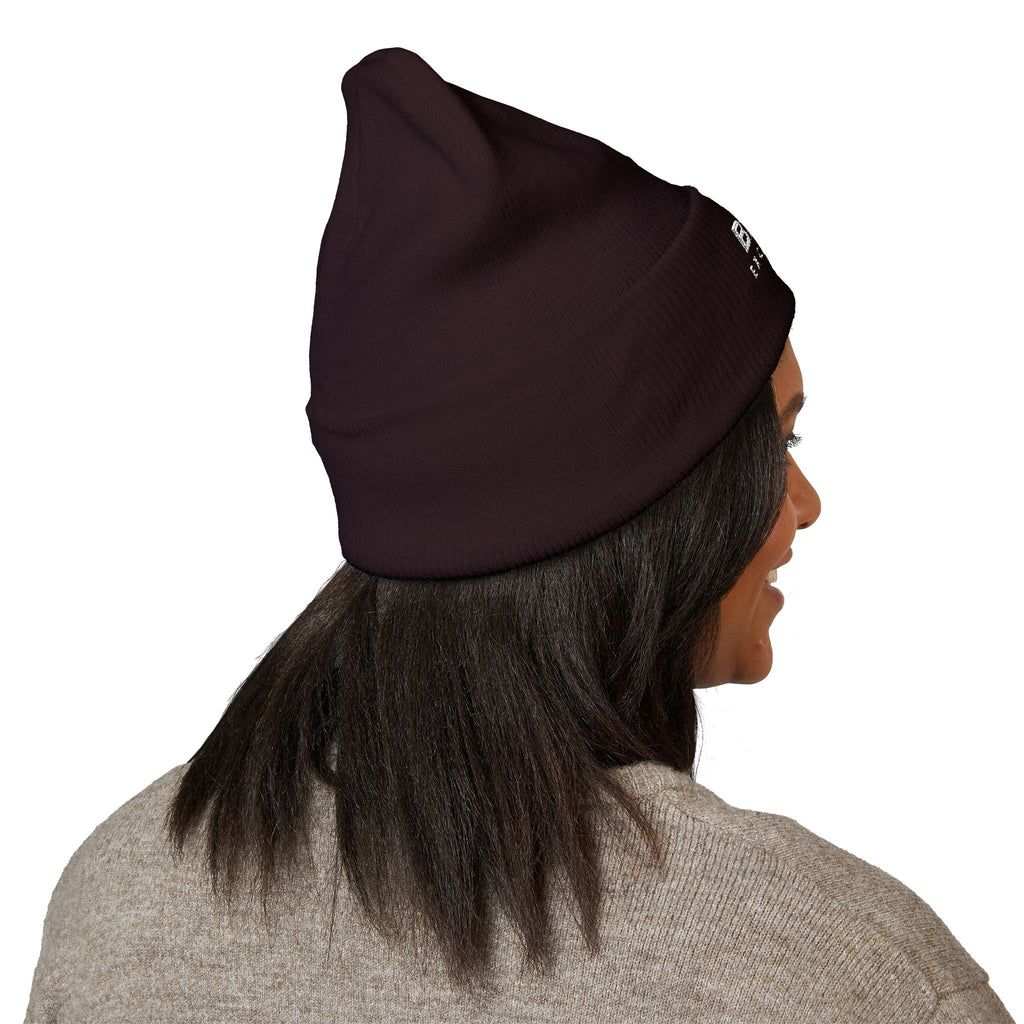Black Excellence Embroidered Cuffed Beanie | Unisex Knit Winter Hat