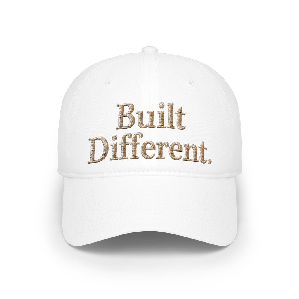 Built Different Embroidered Baseball Cap | Minimal Gold Script Low Profile Hat