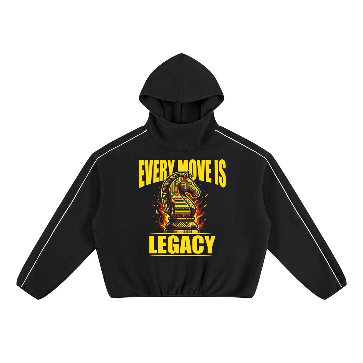 Every Move Is Legacy Unisex Boxy Piping Fleece Hoodie